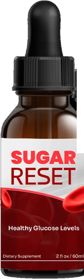 A bottle of Sugar Reset glucose support drops, 2 fl oz